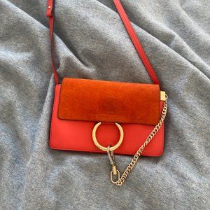 Red Chloe Faye Shoulder Bag